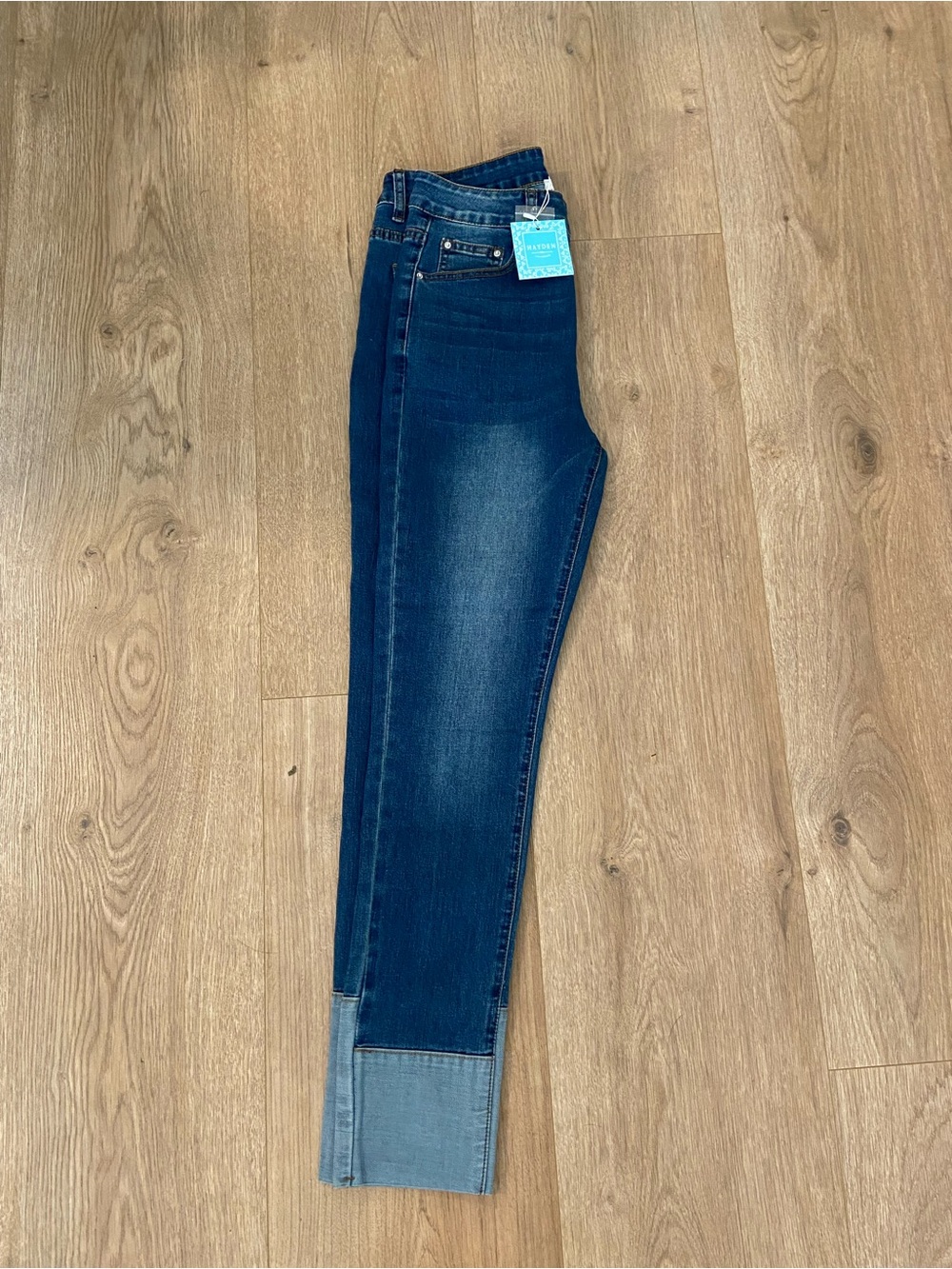 Hayden Dark Blue Cropped Cuffed Women’s Jeans
